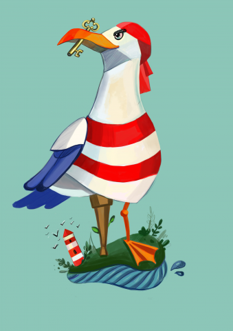 иллюстрация -персонажа "Чайка-пират"