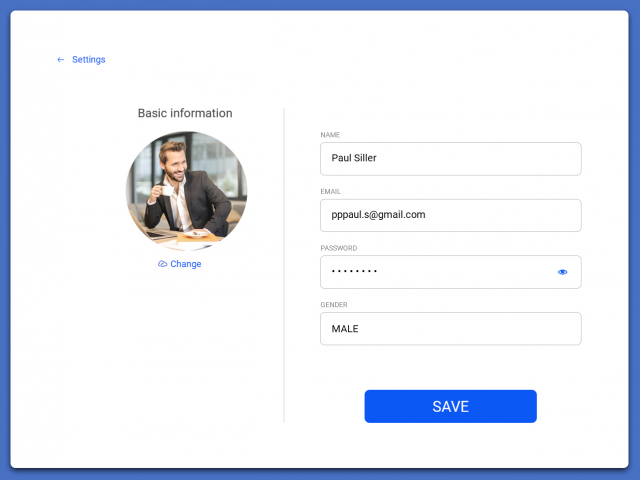 Setting page