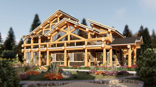 Визуализация усадьбы по технологии Post&Beam