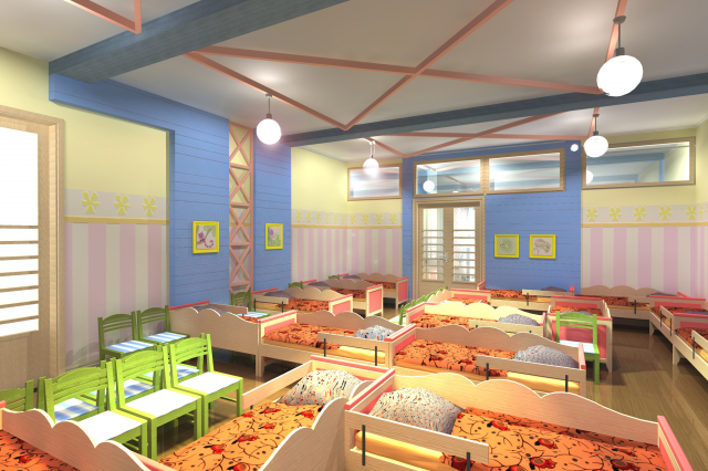 Интерьер детского сада. Спальня. (реализован)