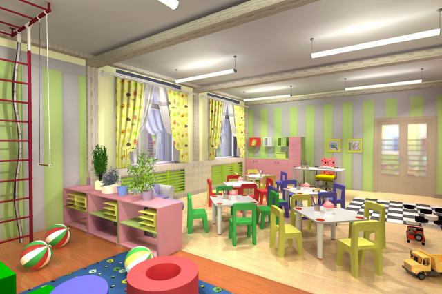 Интерьер детского сада (реализован)