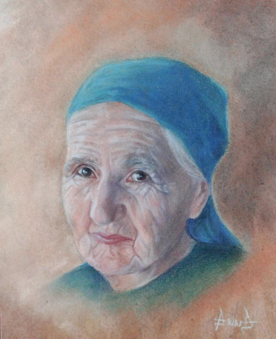 "В ее глазах..." рисунок пастелью