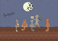 Коты на крыше - ai