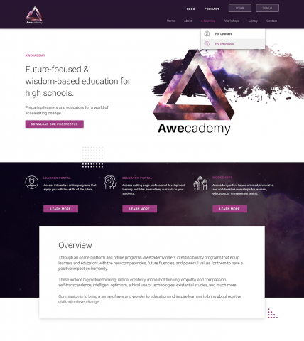 Редизайн сайта для Awecademy.org
