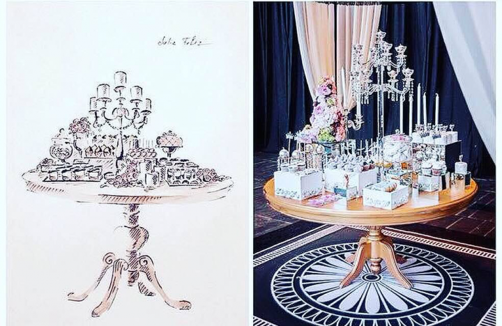 sketch sweet table