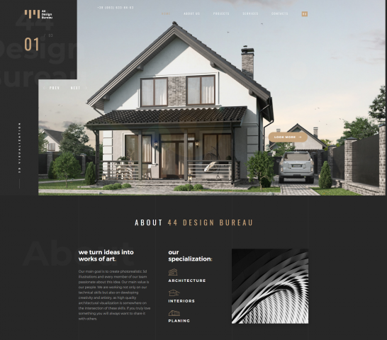 Сайт Визитка Design Bureau