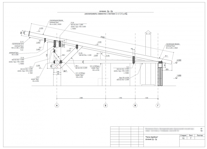 Проект юг28. Павильон. Сечение. Узлы. (КД)