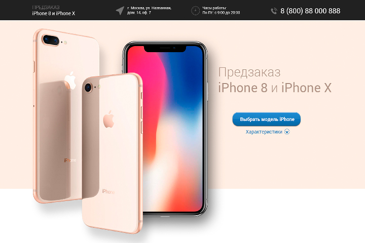 Landing page предзаказов iPhone X