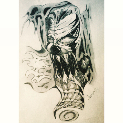 Tattoo sketch. Clown