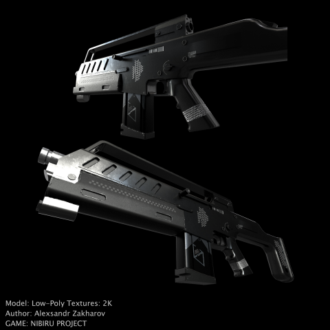 3D model battle rifle for NIBIRU game project
