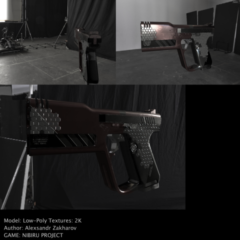 3D model battle pistol for NIBIRU game project