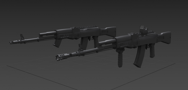 3d default AK-74 model for games