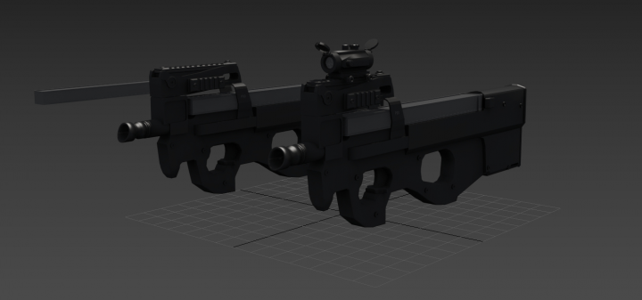 3d default P90 model for games
