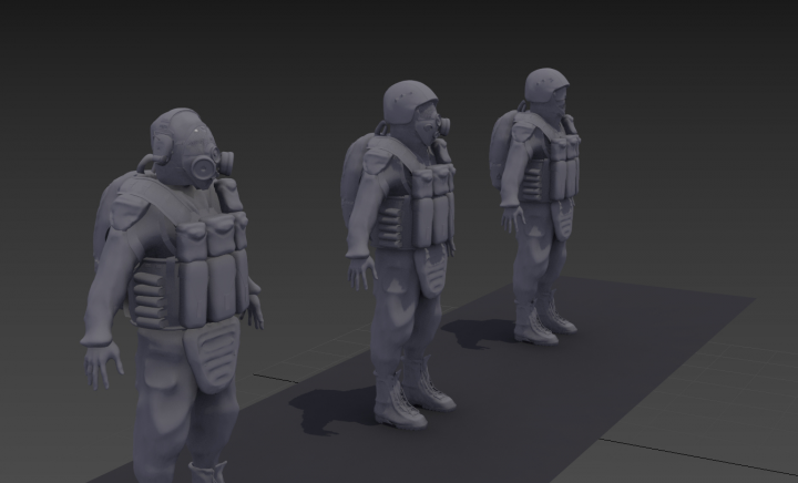 3d default warrior characters model for games