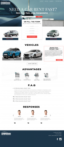 Landing page Агентства по аренде автомобилей