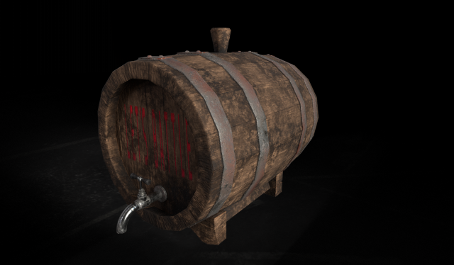 Lowpoly wine barrel model