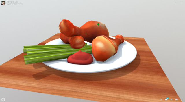 Chicken lowpoly scene