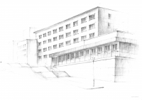 Набросок здания - эскиз