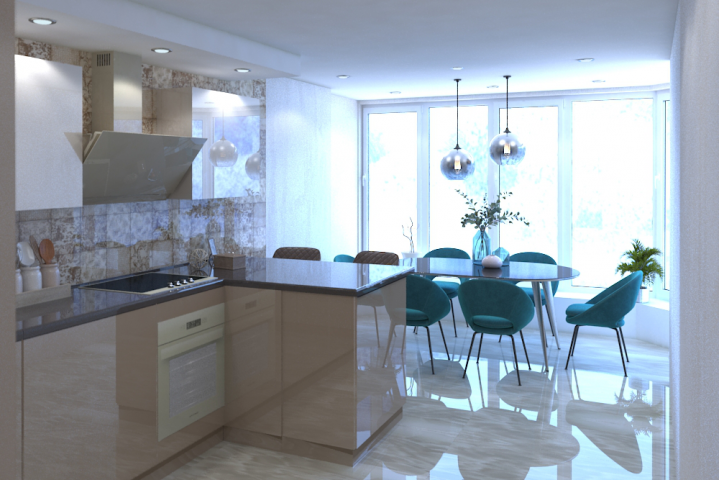 Дизайн интерьера квартиры. Кухня.