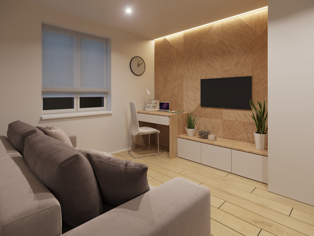 Спальня-гостиная в маленьком доме