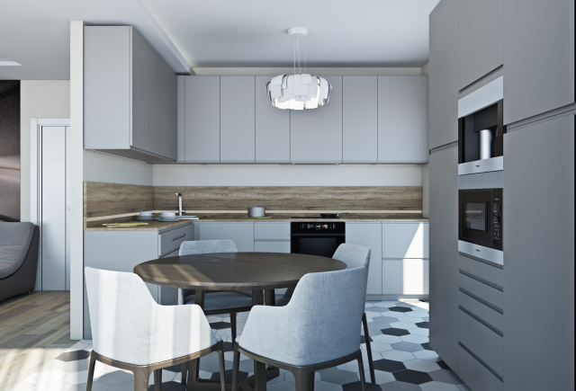 Интерьер кухни в загородном доме