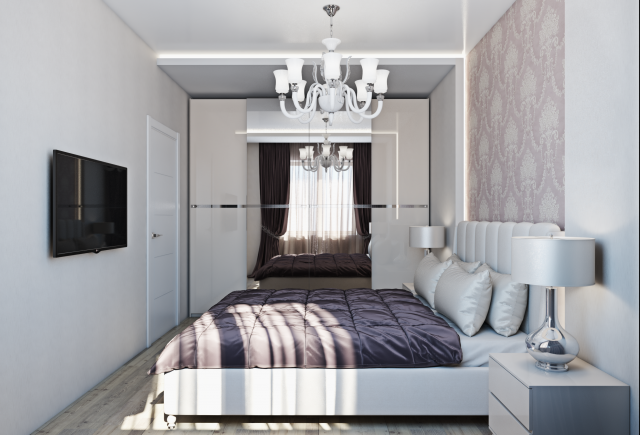 Интерьер спальни в загородном доме