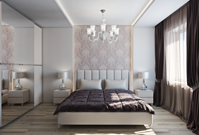 Интерьер спальни в загородном доме