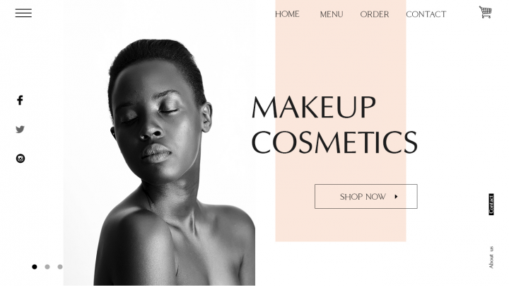 Пример дизайна страницы для интернет-магазина косметики