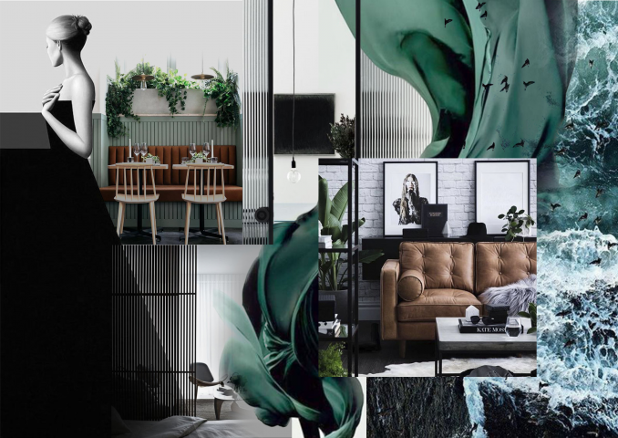 moodboard концепта интерьера