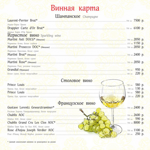 Винная карта