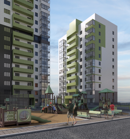 Разработка фасадов многоэтажного ЖК