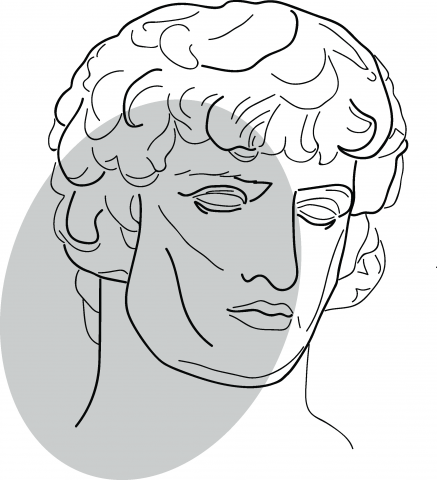 Рисунок гипсовой головы Антиноя