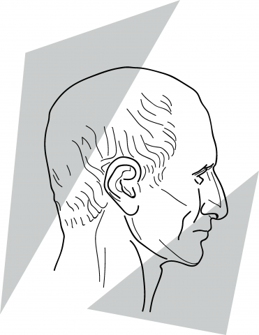 Рисунок гипсовой головы Цезаря