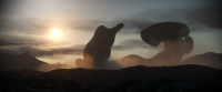 Derelict, alien Spaceship