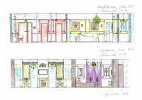 Развертки стен и планировка четырехкомнатной квартиры