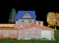 Пристройка к деревянному дому - гараж, веранда, подсобки