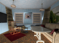 Гостиная-столовая в деревянном доме