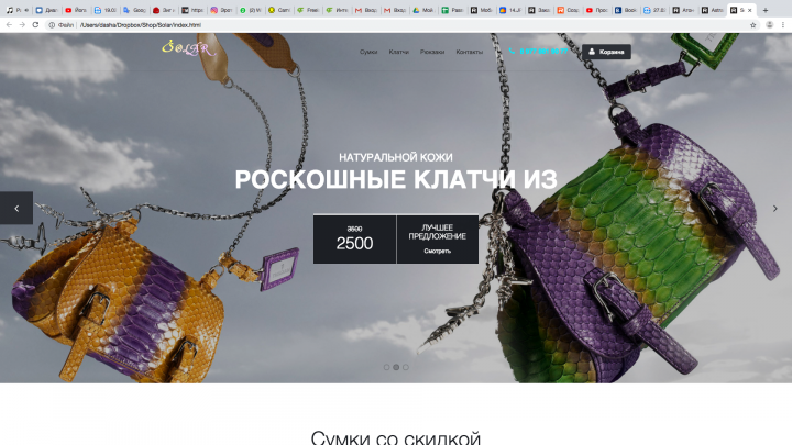 Интернет-магазин по продаже одежды сумок HTML5&CSS