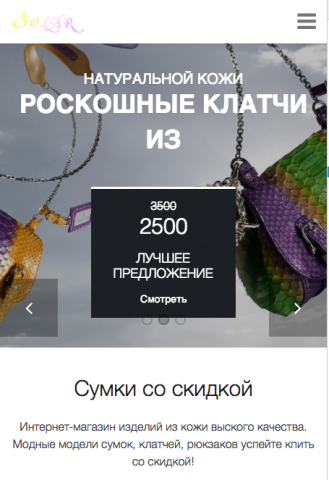 Интернет-магазин по продаже одежды сумок под Android