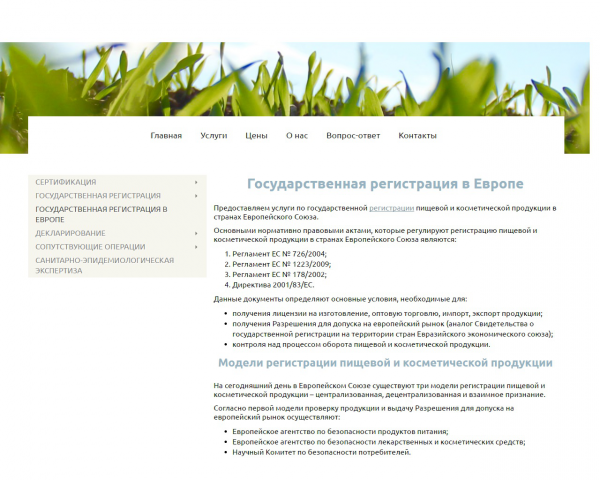 Текстовое наполнение сайта компании ФАРМАЛЬЯНС