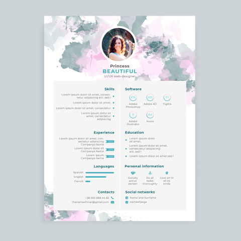Резюме для UX/UI дизайнера