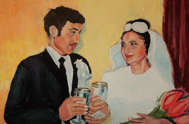 Картина по черно-белому фото