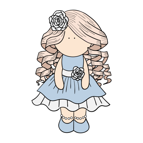 Doll in blue dress