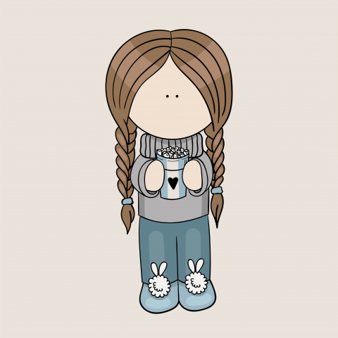 Doll with coffee