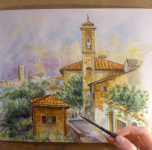 Итальянская улочка (акварель)