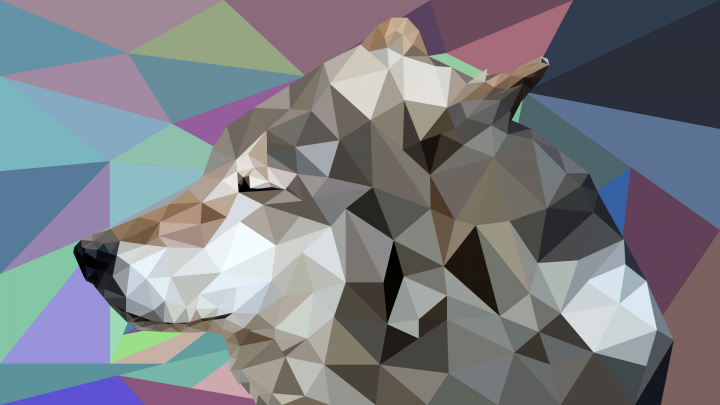 Low Poly Волк 2