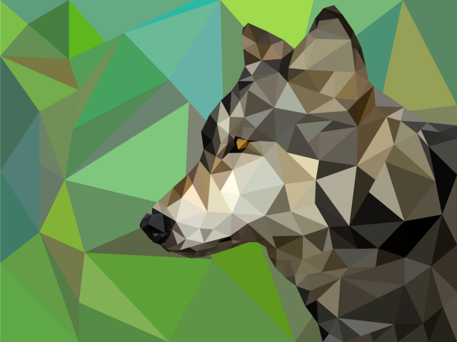 Low Poly Волк 1