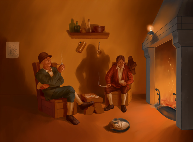 Игра у камина