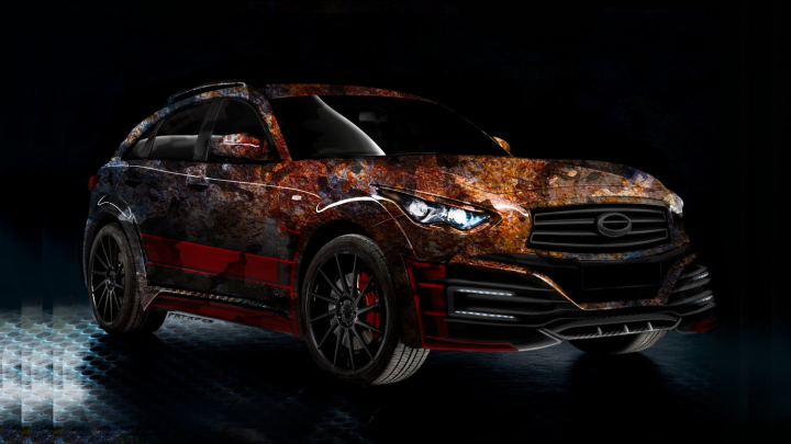 Infiniti QX70 Artrace body kit & vinyl design