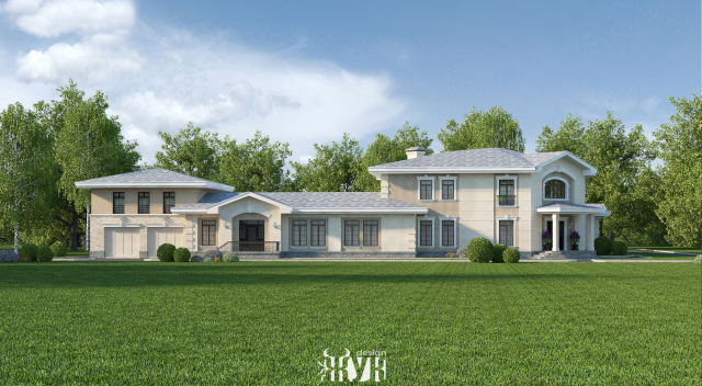 Проект загородного дома в классическом стиле. Площадь- 650 м2